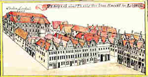 Prospect eines Theils von dem Marckt in Lignitz - Rynek, widok fragmentu z lotu ptaka